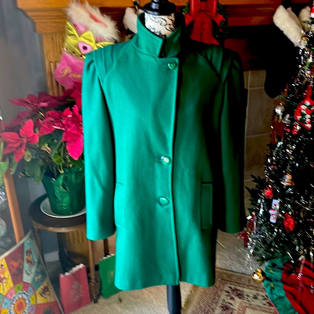 Julia Klein Wool Blend Made In USA Women’s Plus Size Vintage Emerald Green